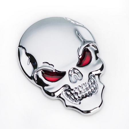 Decoratieve 3d Sticker Skull | Auto sticker | Zilver